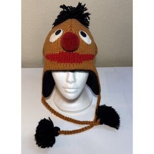 Delux Knitwit Ernie Sesame Street Handmade Knit Pilot Hat Adult‎ Unisex Novelty